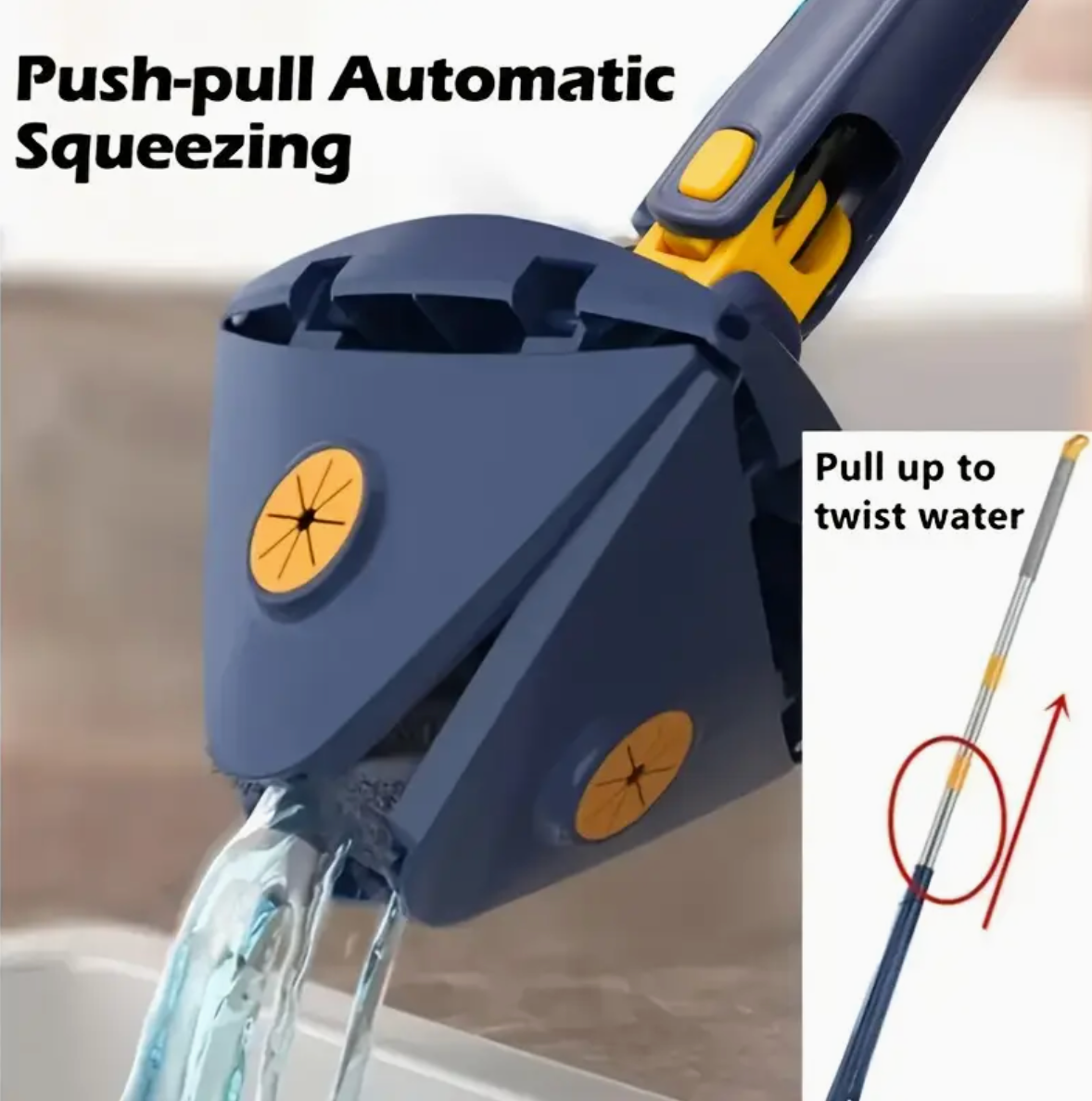 Blue Squeezing Triangle Cleaning Mop