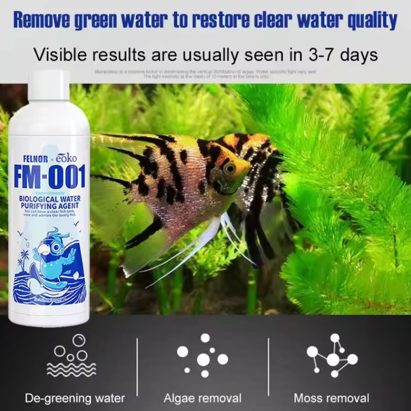 FM-001 Fish Tank Water Purifier Algae Remover 100ml Pack of 2